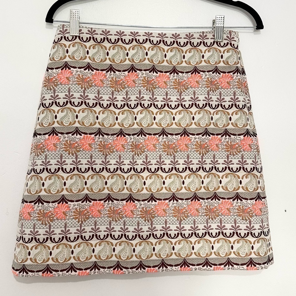 LOFT Shimmer Mosaic Shift Skirt Jacquard Print Mini size 0